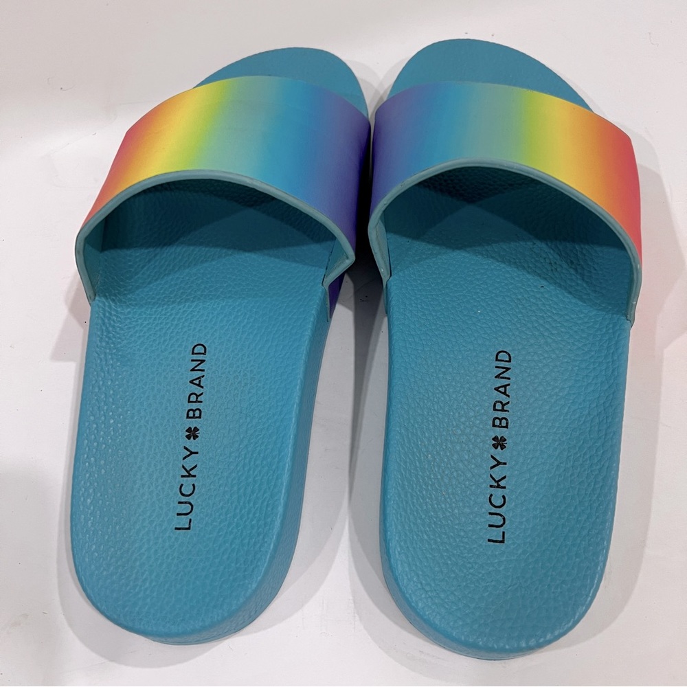 Lucky Brand Womens Size 8
Parker Pride Multicolored Ombre Slides Shoes Sandals - Picture 5 of 10